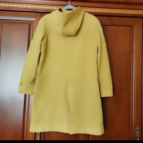 Golden tan wool-blend buckle hooded car coat - Picture 2 of 9